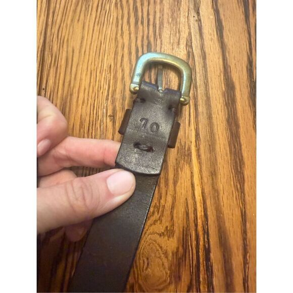 Tierra de Gauchos Brown Multi Embroidered Geometric Leather Belt Size 70 - Picture 6 of 7